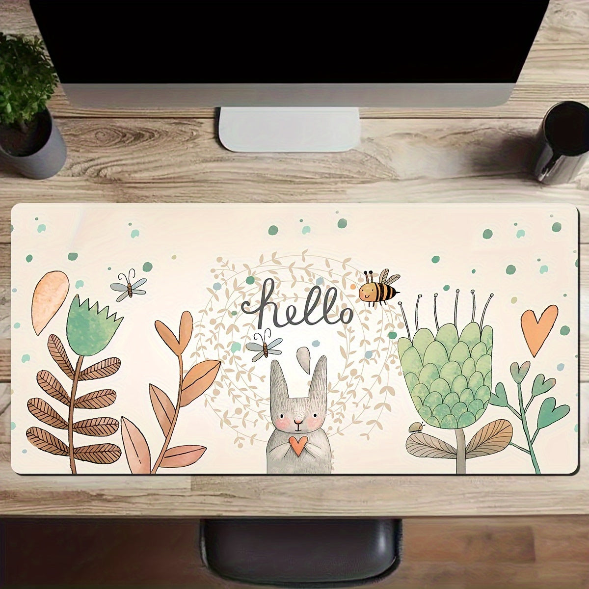 Rabbit Pattern Large Mouse Pad Anti-Slip Office Pad