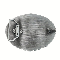 Zinc Oval Embossed Belt Buckle Charm Clasp Hook Jeans Accessory