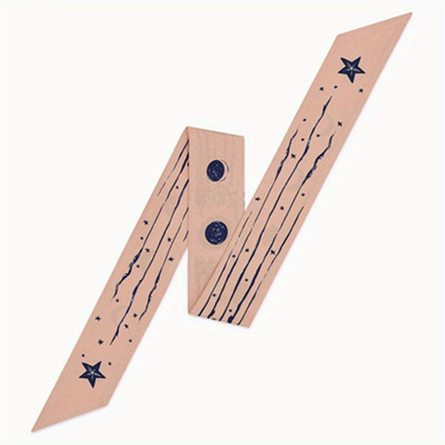 Pentagram Pattern Silky Neck Scarf Retro Handbag Handle Hair Ribbon