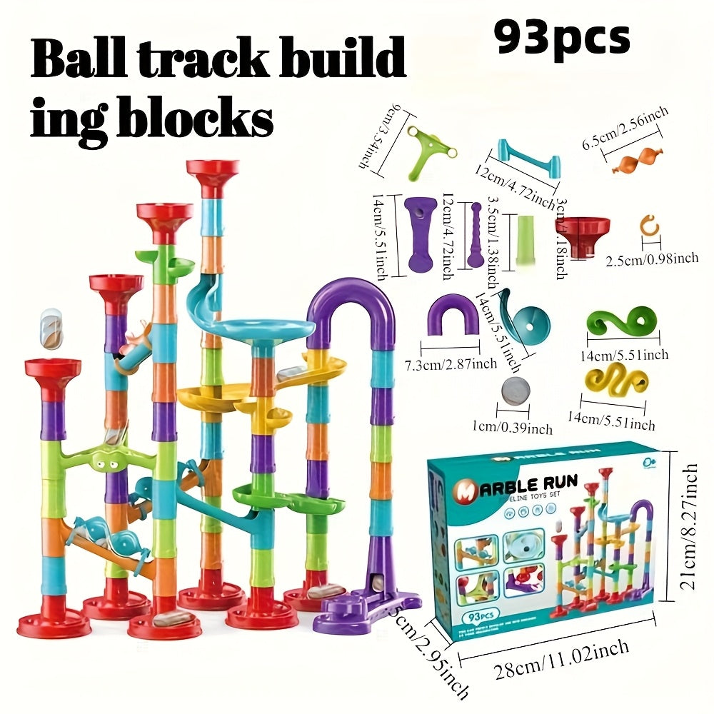 Colorful Marble Run Building Blocks 3D Rolling Maze Game for Kids