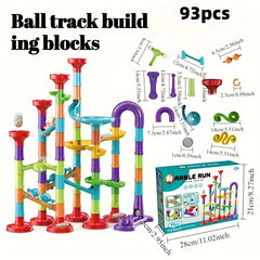 Colorful Marble Run Building Blocks 3D Rolling Maze Game for Kids