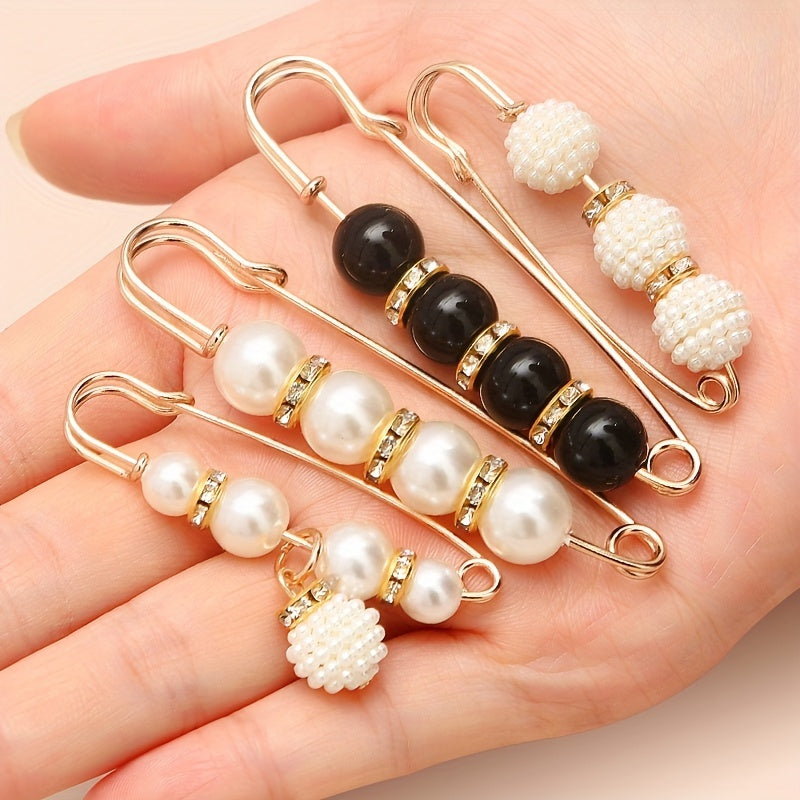 4pcs Clothes Safety Pins Waist Tightening Buckle Pants Brooch Women
