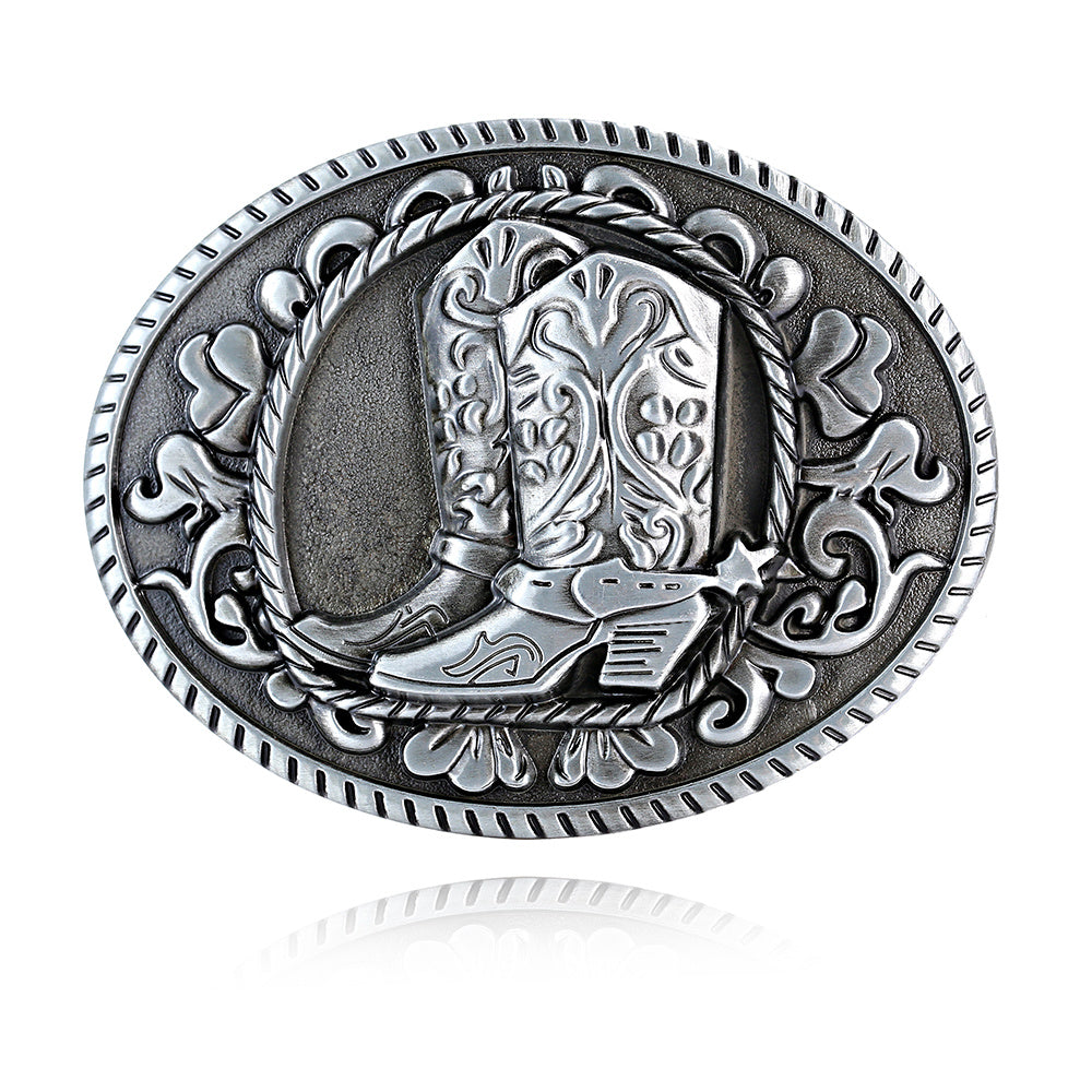 Belt Buckle Western Cowboy Style Shoes Pattern