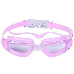 HD Waterproof Swim Goggles w/ Earplugs Ideal for Myopia & Transparent Swimming
