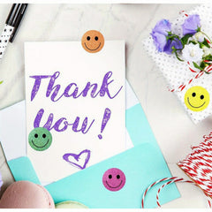 500 Pack Colorful Face Foil Stickers 1 Inch Glittery Self Adhesive Labels
