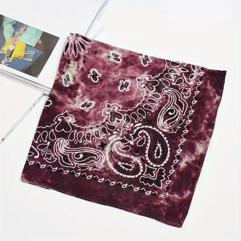 Tie Dye Paisley Print Bandana Unisex Square Scarf Handkerchief
