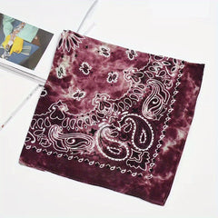 Tie Dye Paisley Print Bandana Unisex Square Scarf Handkerchief