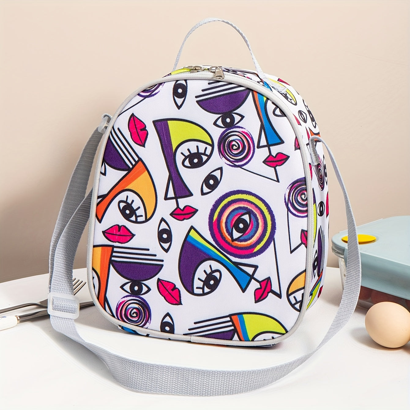 Portable Insulated Lunch Bag For Office Workers Oxford Cloth Lunch Box Bag