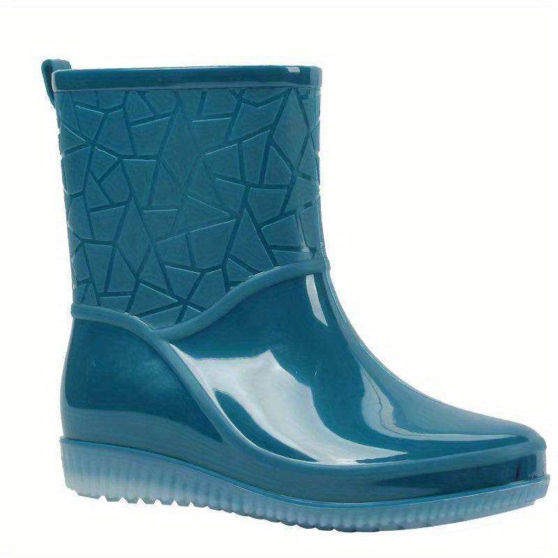 Women's Waterproof Rubber Rain Boots Slip On Outdoor Shoes