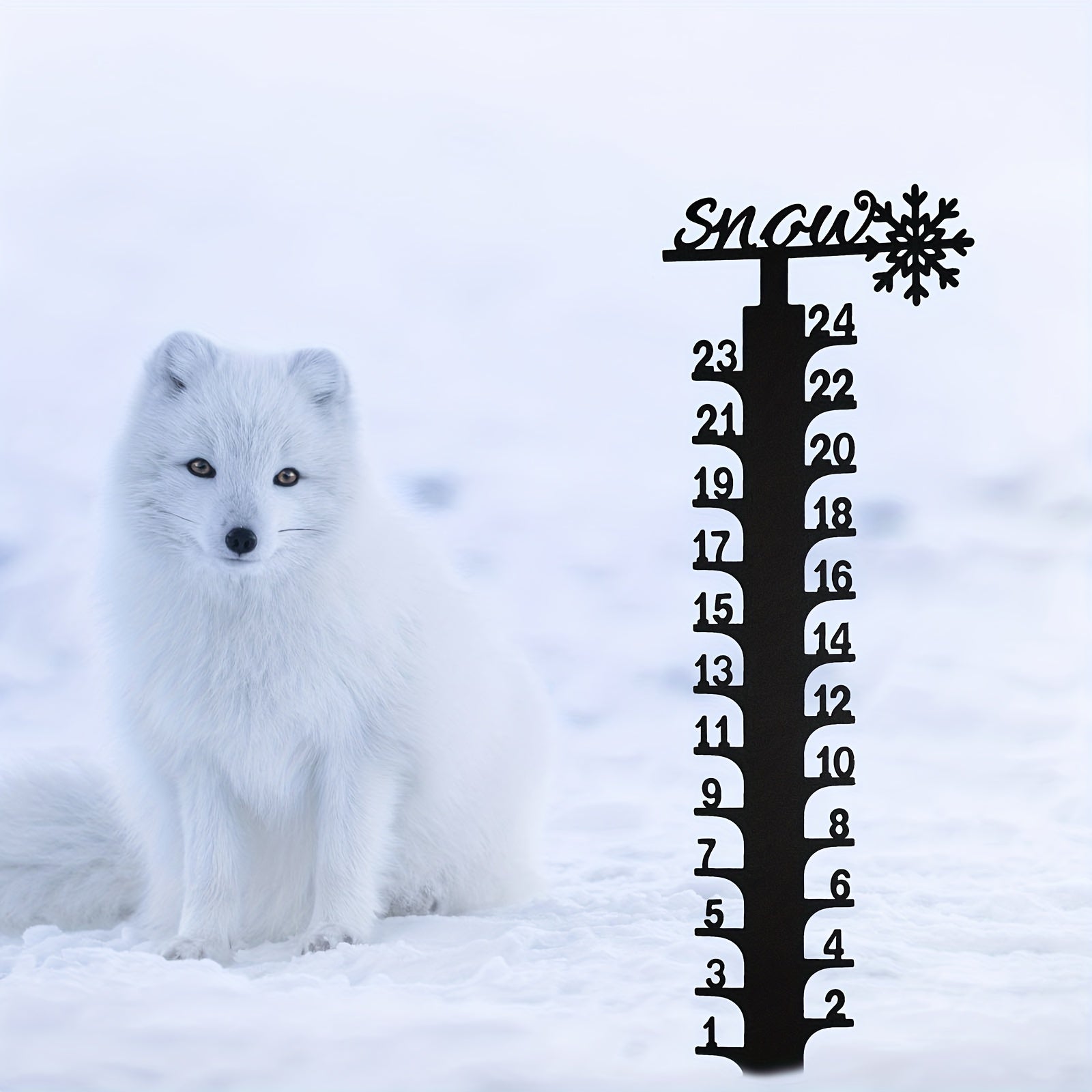 Metal Snowflake Snow Gauge Garden Stake Christmas Decor