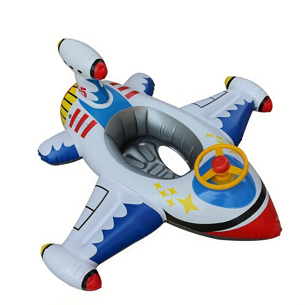 Inflatable Airplane Swimming Ring Float with Steering Wheel