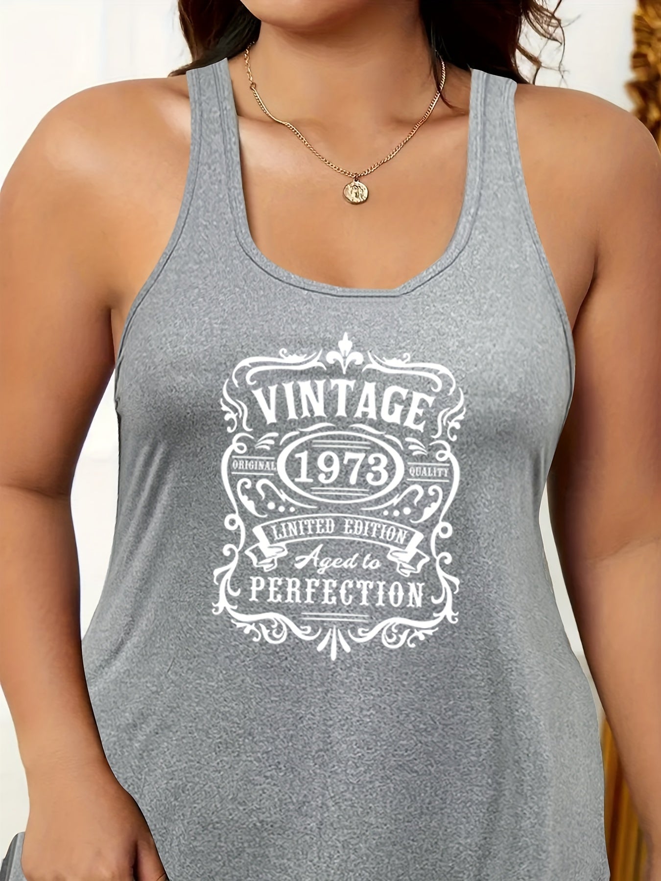  Casual Nightdress Women's Plus Letter Graphic Print Tank Dress