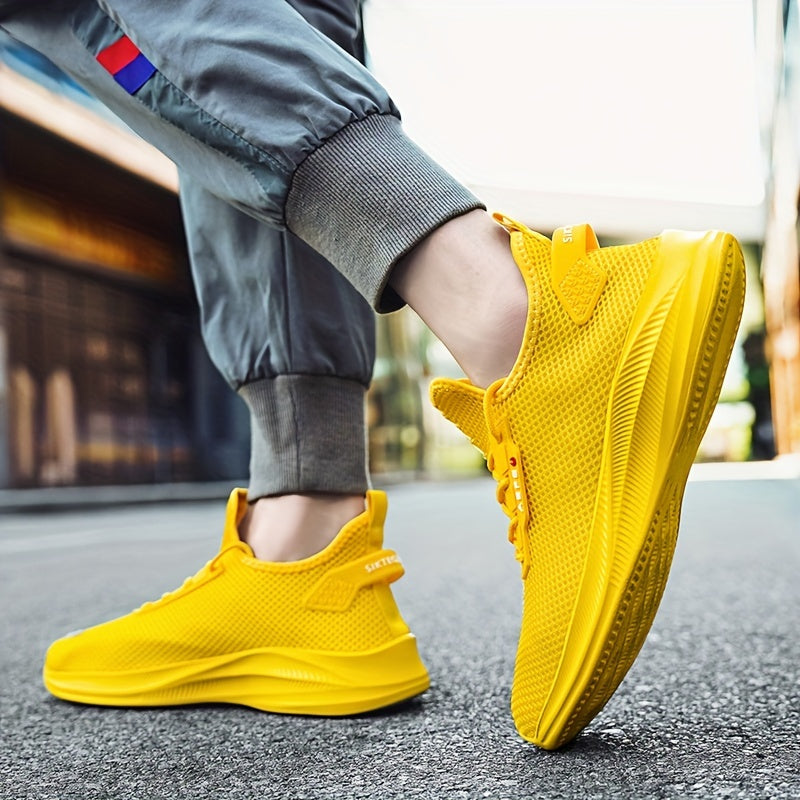 Men's Breathable Sneakers Comfy Non Slip Lace Up Shoes