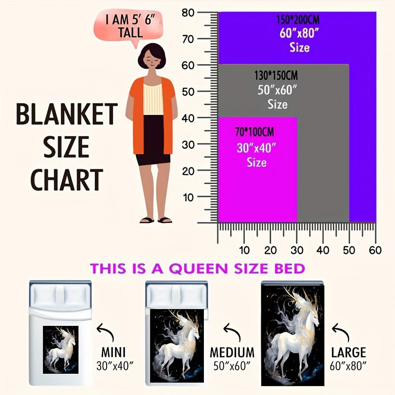 Soft Flannel Printed Blanket for Home Sofa Bed Office Nap Travel