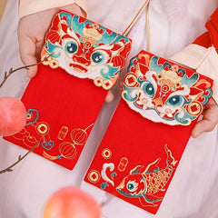 Year Of The Dragon Wedding Cartoon Fabric Red Envelope Gift