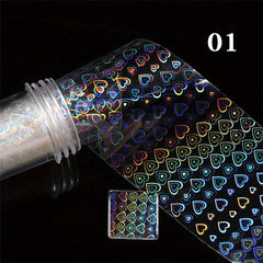 Holographic Nail Foil Transfer Stickers Laser Nail Art Decals