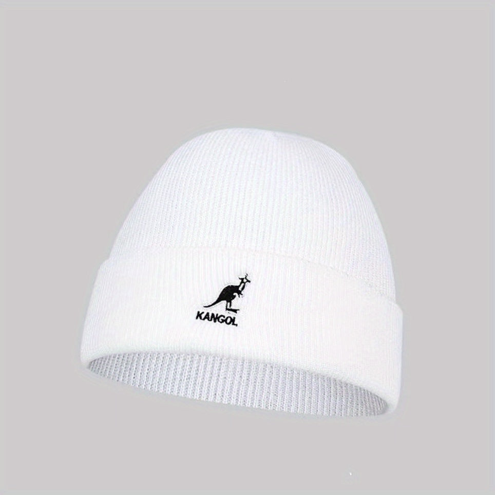 Animal Embroidery Beanie Elastic Knit Hat Warm Skull Hat