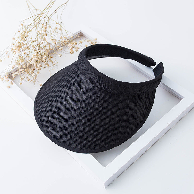 Straw Visor Hat Outdoor Sun Protection Hat for Women