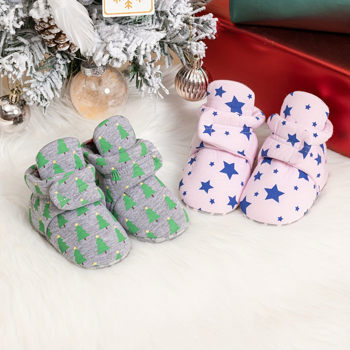 Baby Girls Warm Fleece Boots Soft Comfortable Indoor Walking Shoes