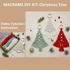 Macrame Christmas Tree DIY Kit - Gift Craft Kit for Family and Friends