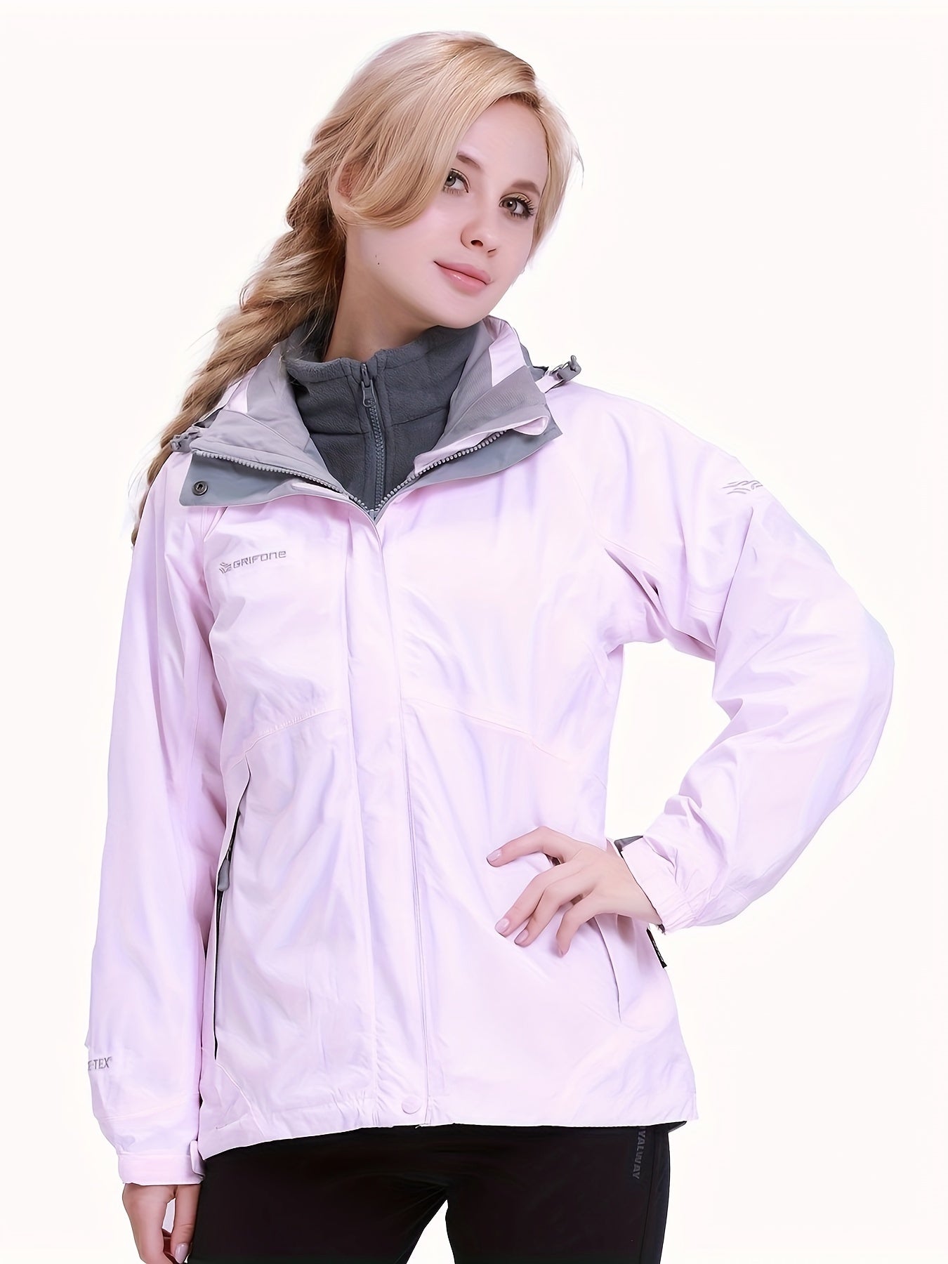 Women's 3-in-1 Ski Jacket Hooded Windproof Waterproof Coat