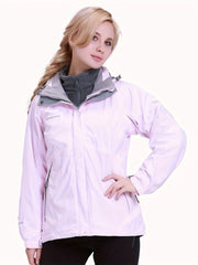 Women's 3-in-1 Ski Jacket Hooded Windproof Waterproof Coat