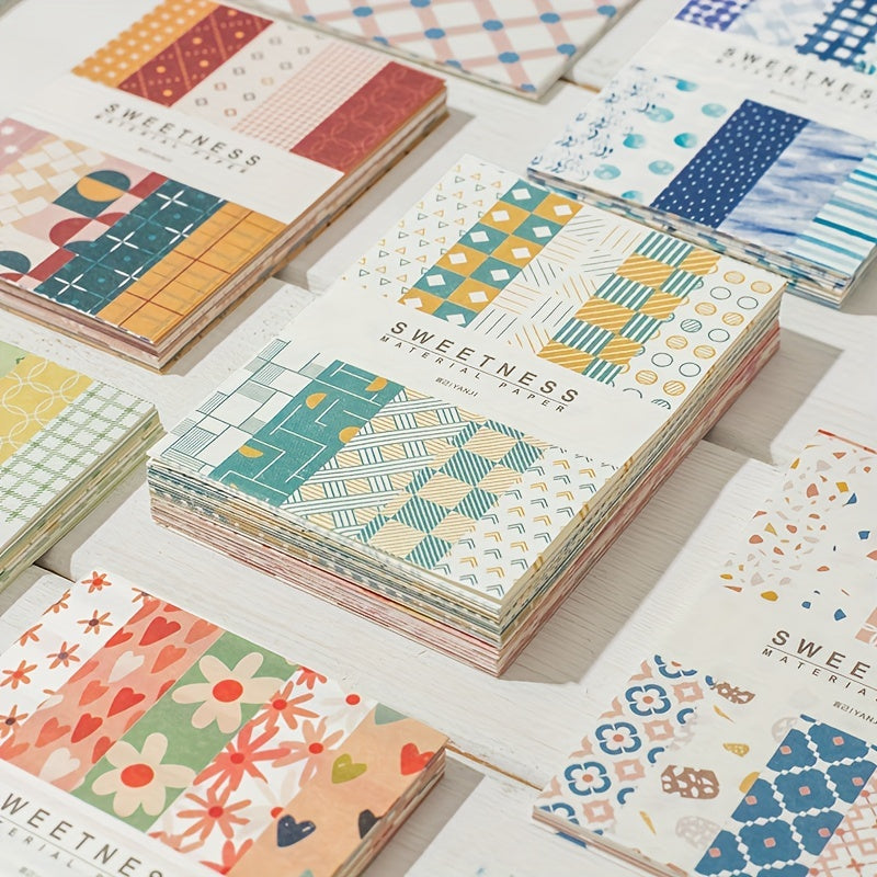 50 Sheets Pad Vintage Scrapbook Paper Journaling Supplies Kit
