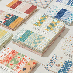 50 Sheets Pad Vintage Scrapbook Paper Journaling Supplies Kit