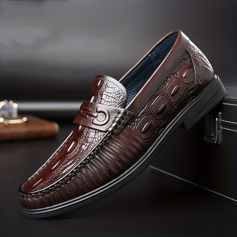 Men's Textured Non-Slip Dress Loafers