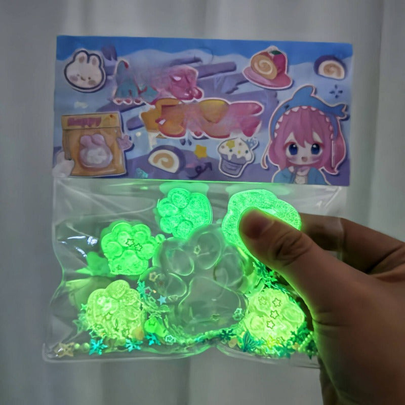 6pcs Glow in the Dark Squishy Relax Toys Glittery Halloween Party Favors