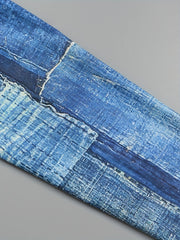  Denim Patchwork Print Jacket & Pants Outfit Set