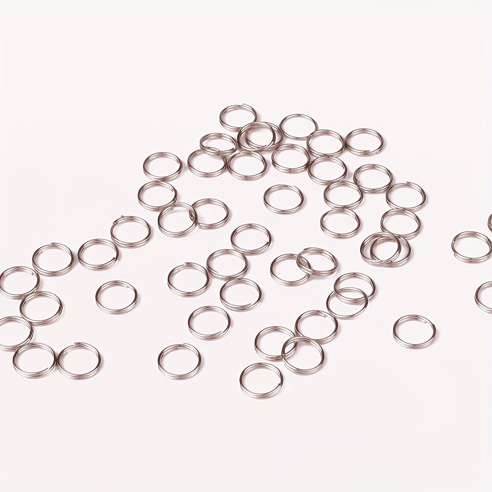 100pcs Stainless Steel Split Ring Double Ring Jump Ring Mini Connecting Key Ring