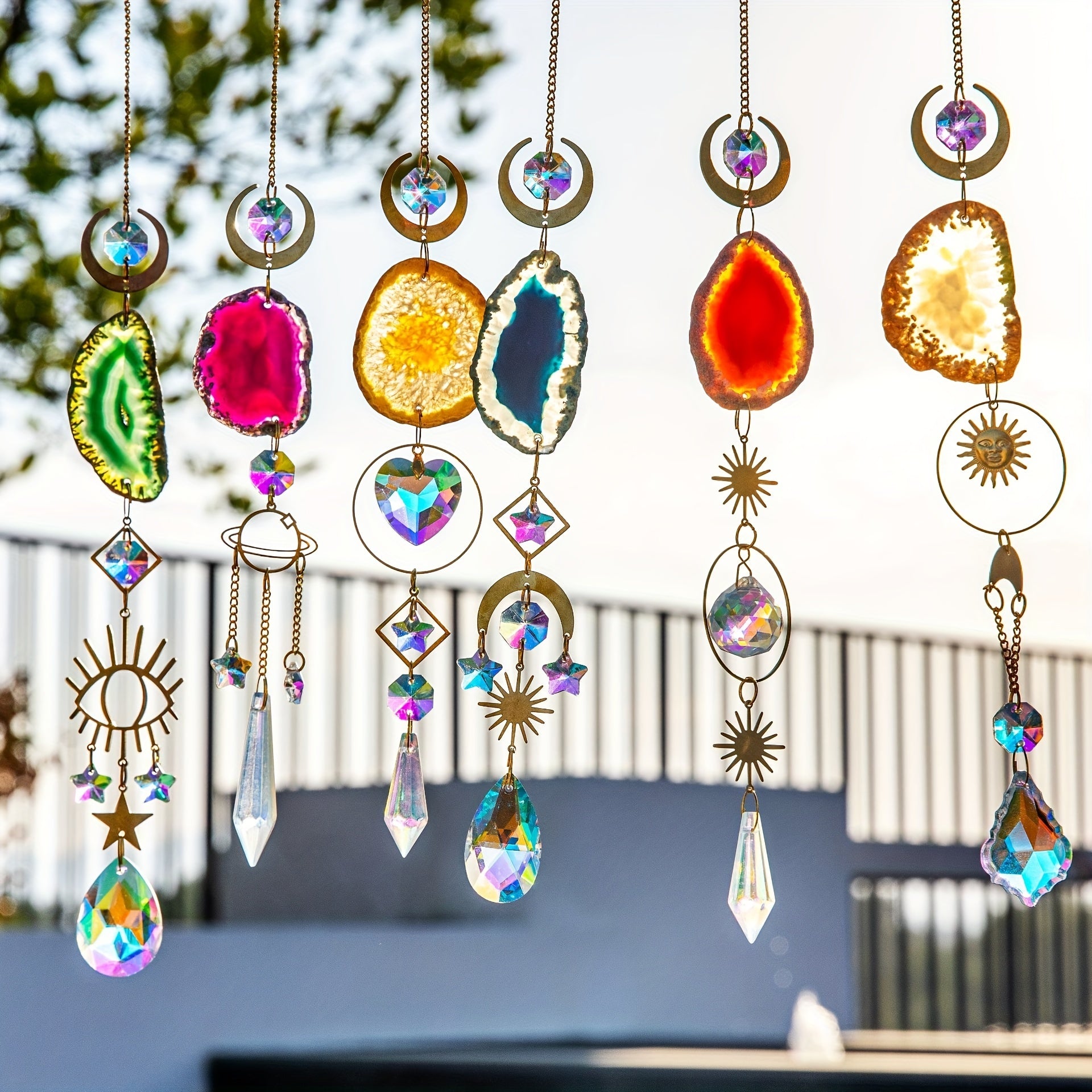 6 Heart Shaped Crystal Suncatchers - Wedding Home Car Decor