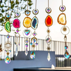6 Heart Shaped Crystal Suncatchers - Wedding Home Car Decor