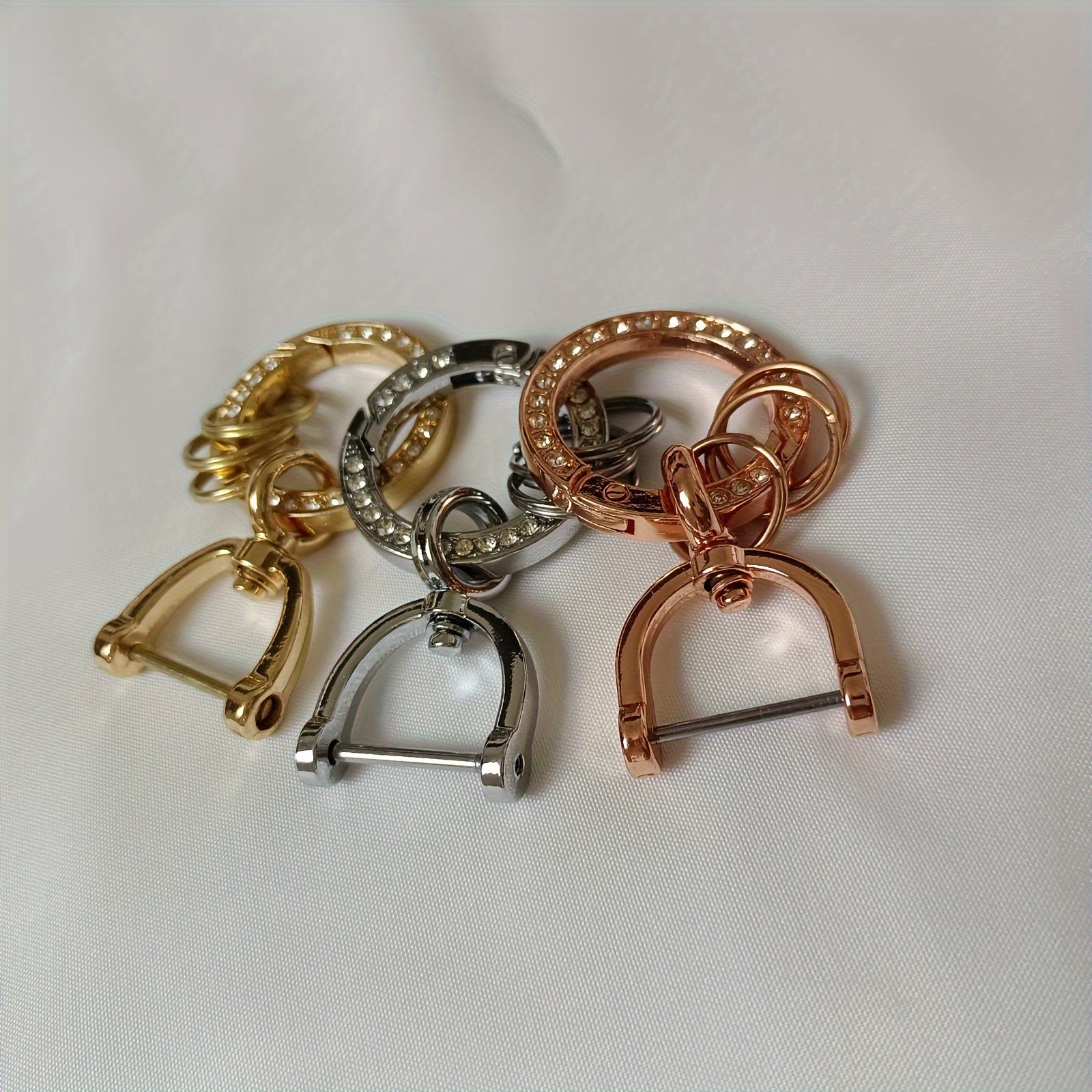 Rhinestone Studded Car Keychain Keyring