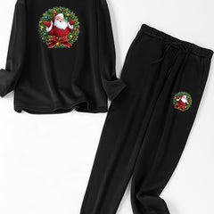  Christmas Lounge Set - Fleece Top & Joggers Pajama