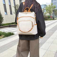 Casual Versatile Women's Backpack Solid PU Leather