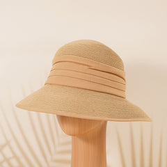 Foldable Bucket Hat Wide Brim Sun Visor Straw Hats Women Beach Fisherman Cap