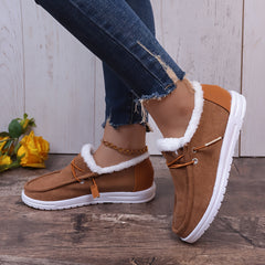 Women's Non-Slip Thickened Sneakers Low Top Warm Sport Shoes
