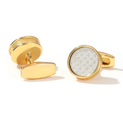 Men's Round Gold Cufflinks