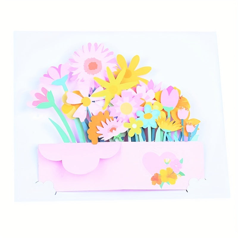 3D Bouquet Pop Up Thank You Card Valentines Card Teacher Appreciation Cards