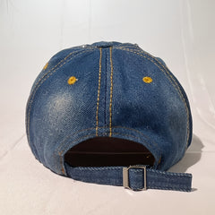 Rhinestone Denim Baseball Cap Studded Bling Heart Hat For Women Girls
