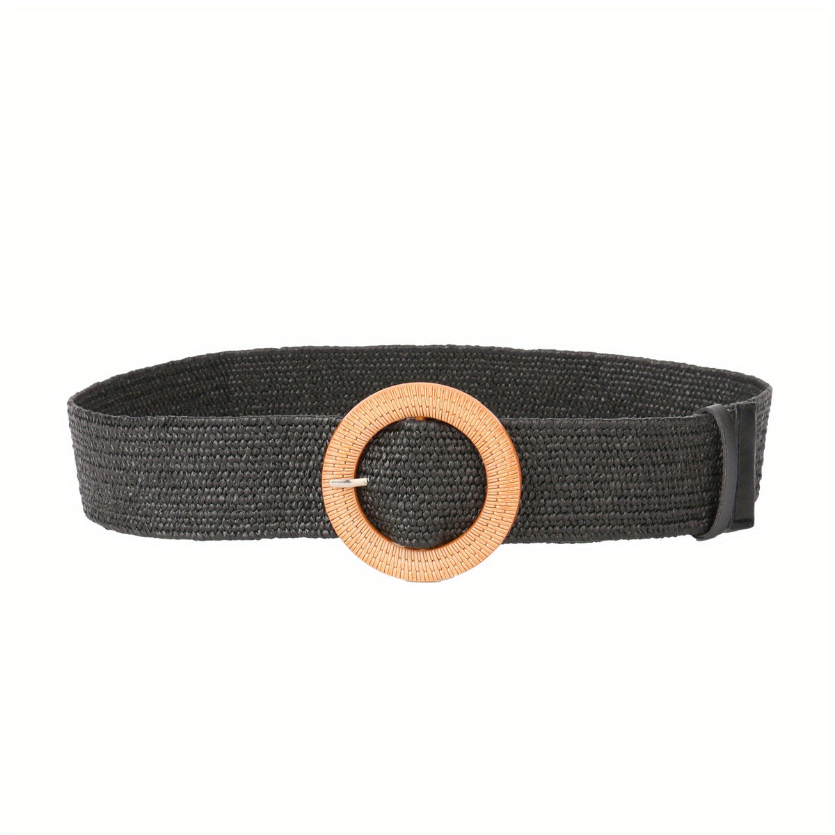 Women's Straw Stretch Waist Belt Square Buckle Boho Beach Dress Belts