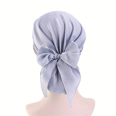 Silk Head Scarf Elastic Turban Cap Solid Sleep Night Cap Women Hijab Bonnet