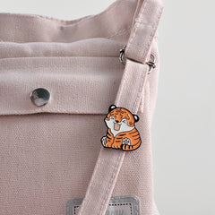 Chinese Style Tiger Brooch Pin Big Orange Cat Brooch Tiger Pattern Badge