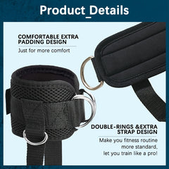 Neoprene Padded Ankle Strap for Cable Machine Reinforced 4 D Ring Double D Ring