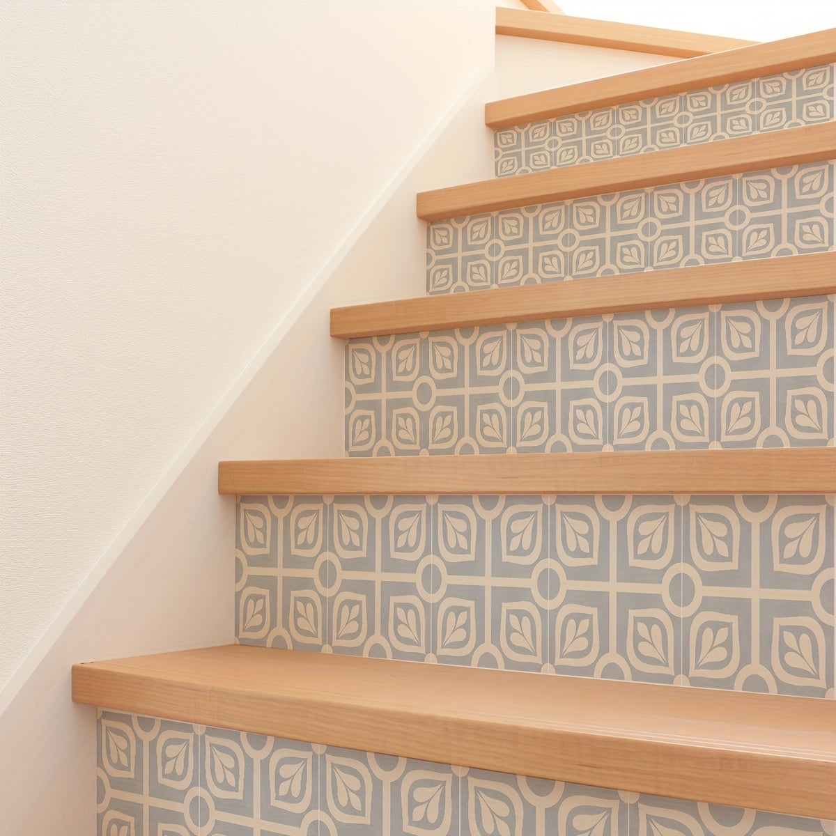 Nordic Style Adhesive Stair Stickers - Waterproof Tile Patterns