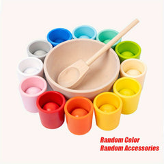 Rainbow Wooden Sorter Game Educational Toy