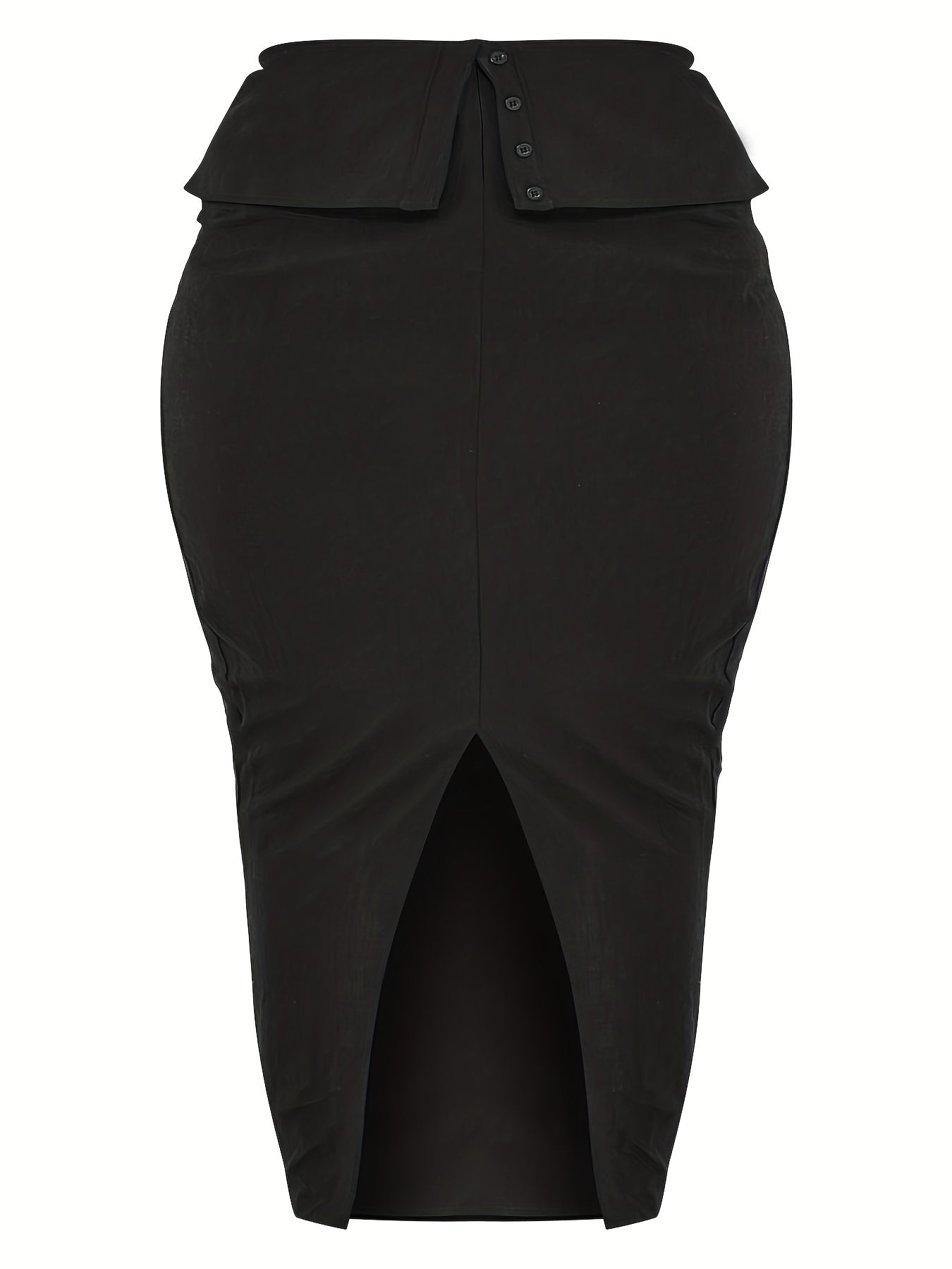  Solid Maxi Skirt with Button Detail