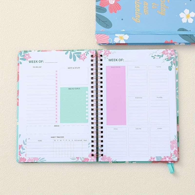 Weekly Plan Book A5 Spiral Notebook Loose leaf English Planner Schedule Diary